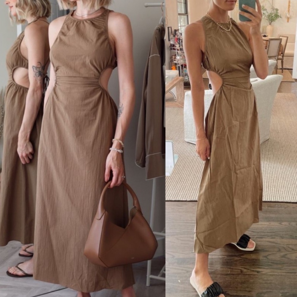 H&M GATHERED CUT-OUT DRESS